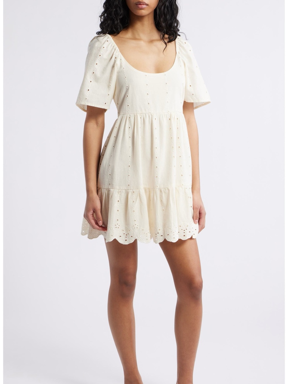 Rip Curl Cream Eyelet Dress